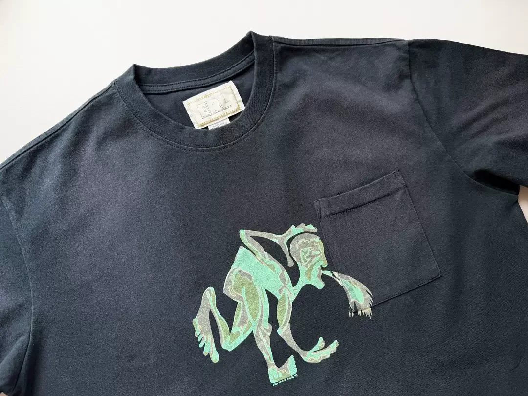 New Men ERL Grey Alien T Shirts T-Shirt Hip Hop Skateboard Street Cotton T-Shirts Tee Top US size A330