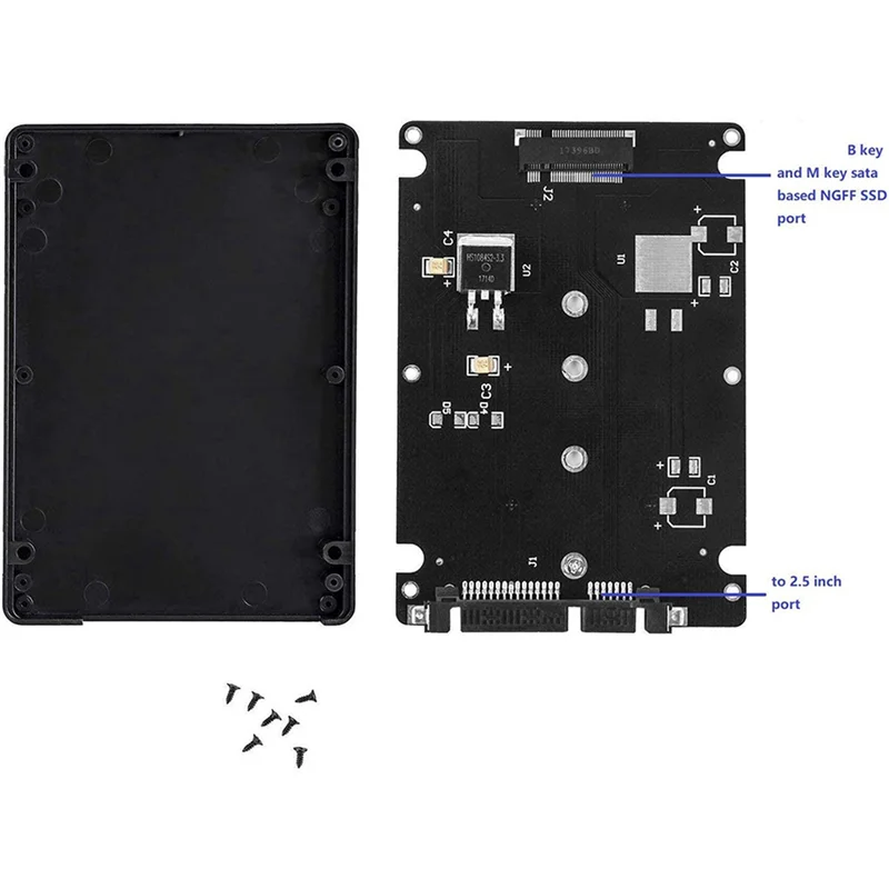 

5X M.2 NGFF к 2,5-дюймовому разъему адаптера SATA SSD/MSATA к SATA (ключ B для адаптера ПК M2 + M Настольный разъем NGFF)