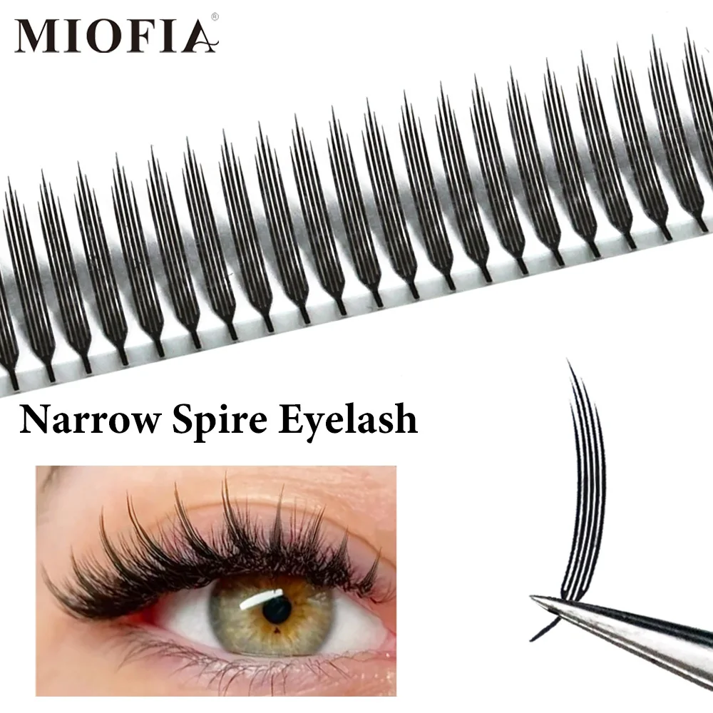 MIOFIA 12 Rows Narrow Spire Eyelashes Nautral Lightweight Individual Eyelash Extension Large capacity DIY Lashes Clusters