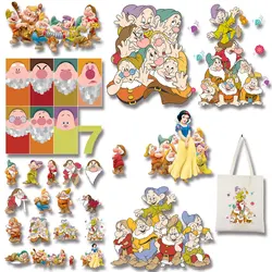 Snow White and The Seven Dwarfs Cartoon Sticker Iron-on Transfers for Clothing Decoration Accessories Appliques Diy Craft