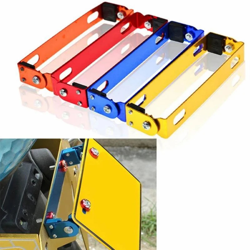1pc Universal Adjustable Motorcycle License Number Plate Bracket Rear Turn Signal Lamp Holder Aluminum Motorbike Parts Kits