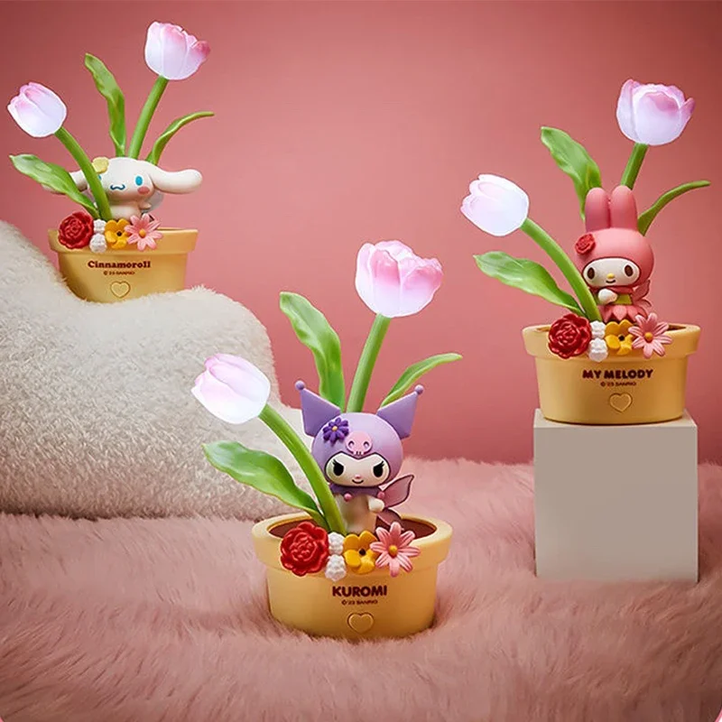 

Miniso Sanrio Flower Fairy Series Tulip Led Night Light Kawaii My Melody Kuromi Ambient Kawaii Cute Light Children'S Gifts Toys