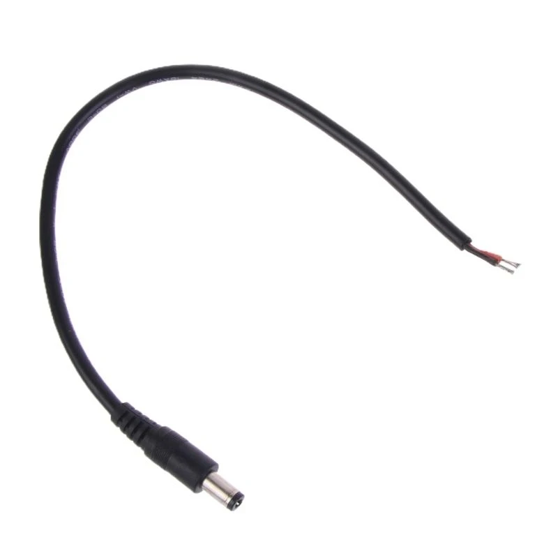 462E 1 Pair 12V 10A Power Pigtail Barrel Plug Connector Cable, 2.1mm x 5.5mm Male Female Pigtail Connectors