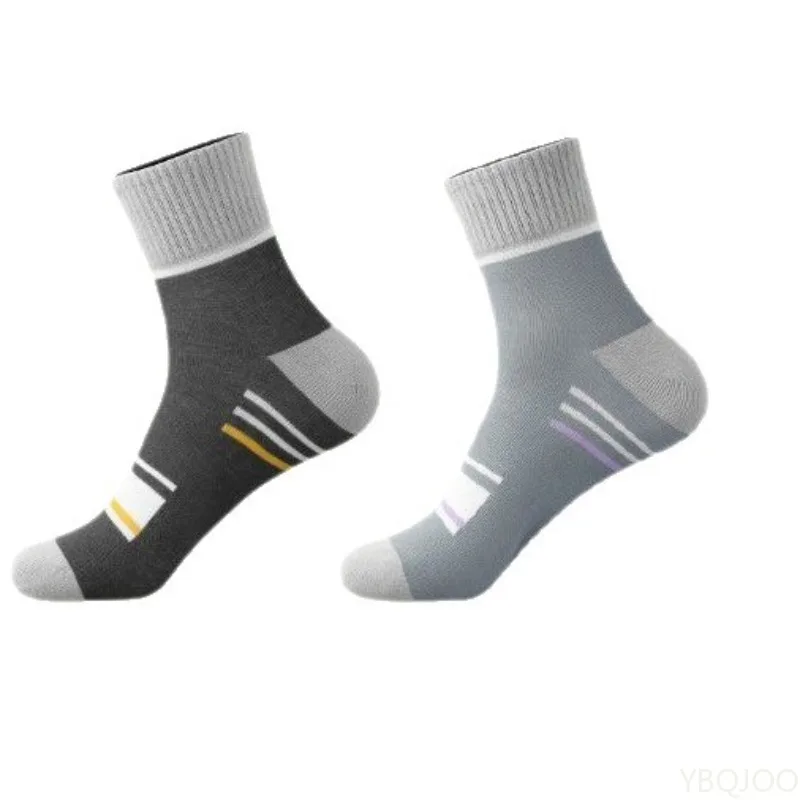 10 pieces, 5 pairs of breathable sports men's mid tube spring and autumn sports men's casual hiking basketball socks, thin, view 4