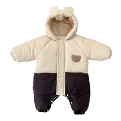 Winter overall für Baby koreanischen Bären Kapuze Baumwolle gepolstert Kleinkind Stram pler Mädchen Jungen Kleidung Fleece verdicken Säugling Stram pler Outfit