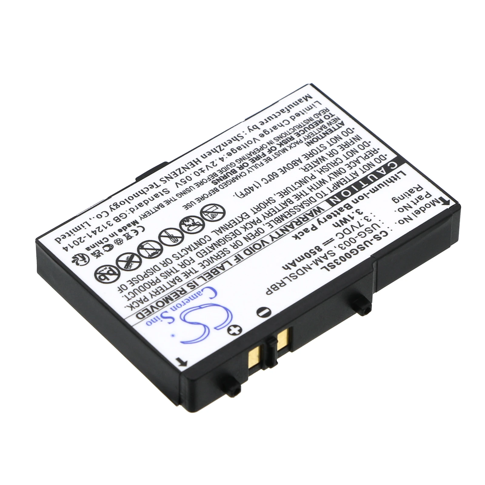 كاميرون سينو بطارية 850 مللي أمبير في الساعة لنينتندو: DS، DS Lite، C/USG-A-BP-EUR، SAM-NDSLRBP، USG-001، USG-003،--850 مللي أمبير/3.1 وات في الساعة--3.70 فولت--ليثيوم أيون
