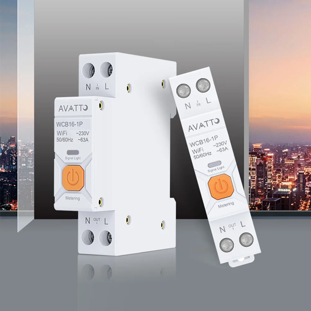 Умные автоматические выключатели Wi-Fi с измерением 1P + N 63A Домашний автоматический выключатель Smart Life App Беспроводные переключатели дистанционного управления