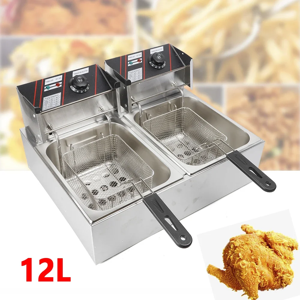 

For Silver Stainless Steel 220V/50Hz 12L Twin Cylinder Fryer 5KW