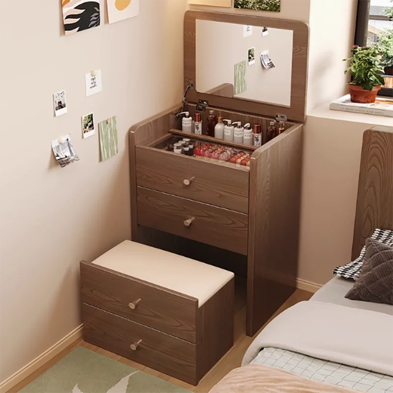

For European Rustic Nightstand Minimalist Vintage Bedroom Drawer Set Vanity Table Adult Classic Coiffeuse À Maquillage Furniture