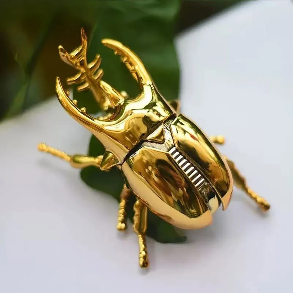 Electroplated Wind-Up Beetle Realistic Insect Model Collector's Item for Insect Enthusiasts