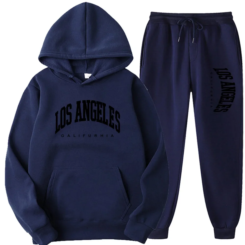 Los angels galifurhia-men feminino hoodies e calças conjunto de roupas esportivas agasalho casual moletom 2 peça conjunto