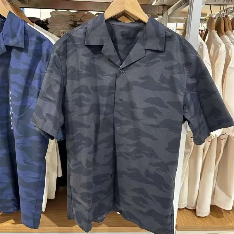 Camisa de manga corta para hombre, camisa con estampado de mezcla de algodón, Modal