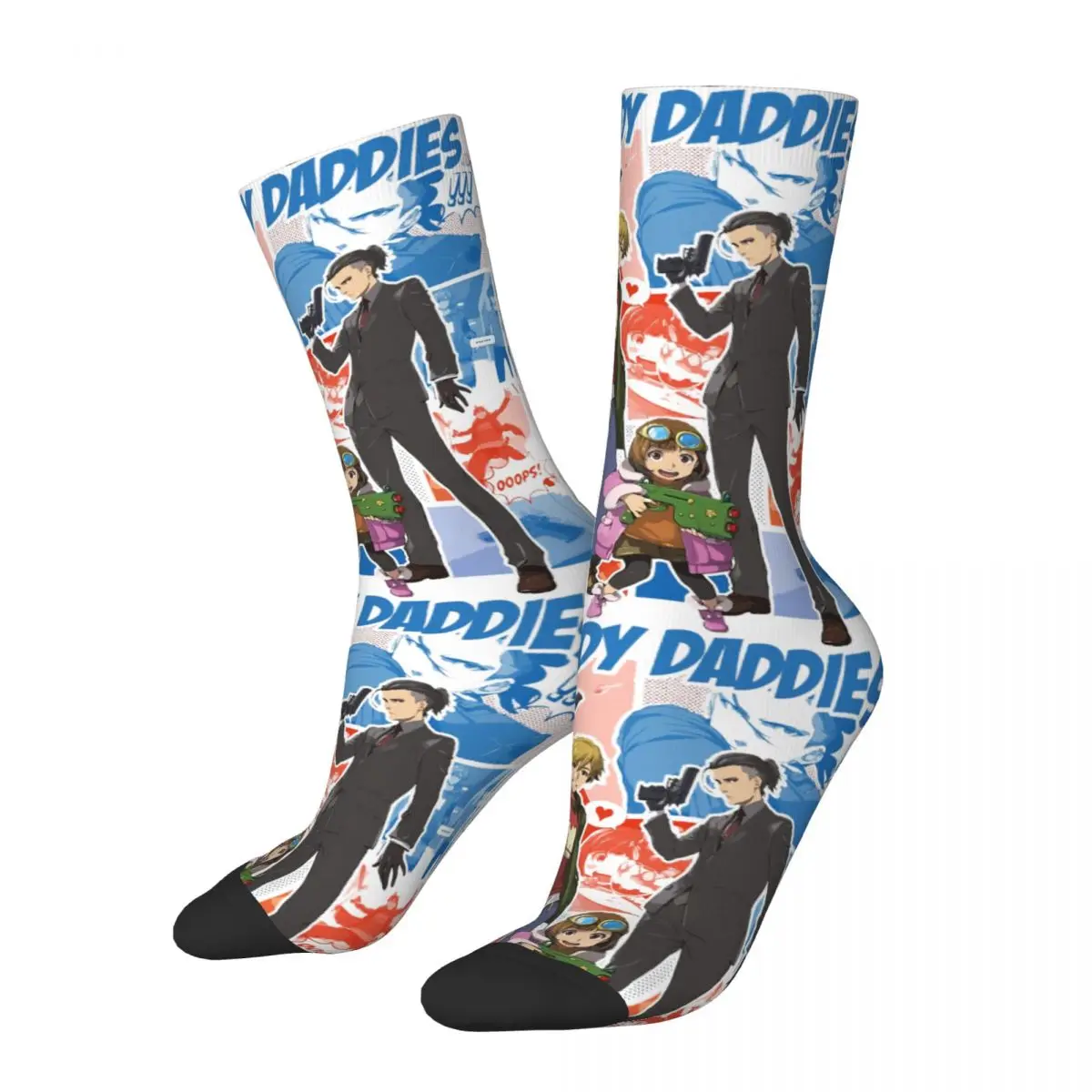 Meiri Hayasaka And Dad Crazy Men's compression Socks Unisex Japanese Animation Buddy Daddies Harajuku Seamless Printed Crew Sock