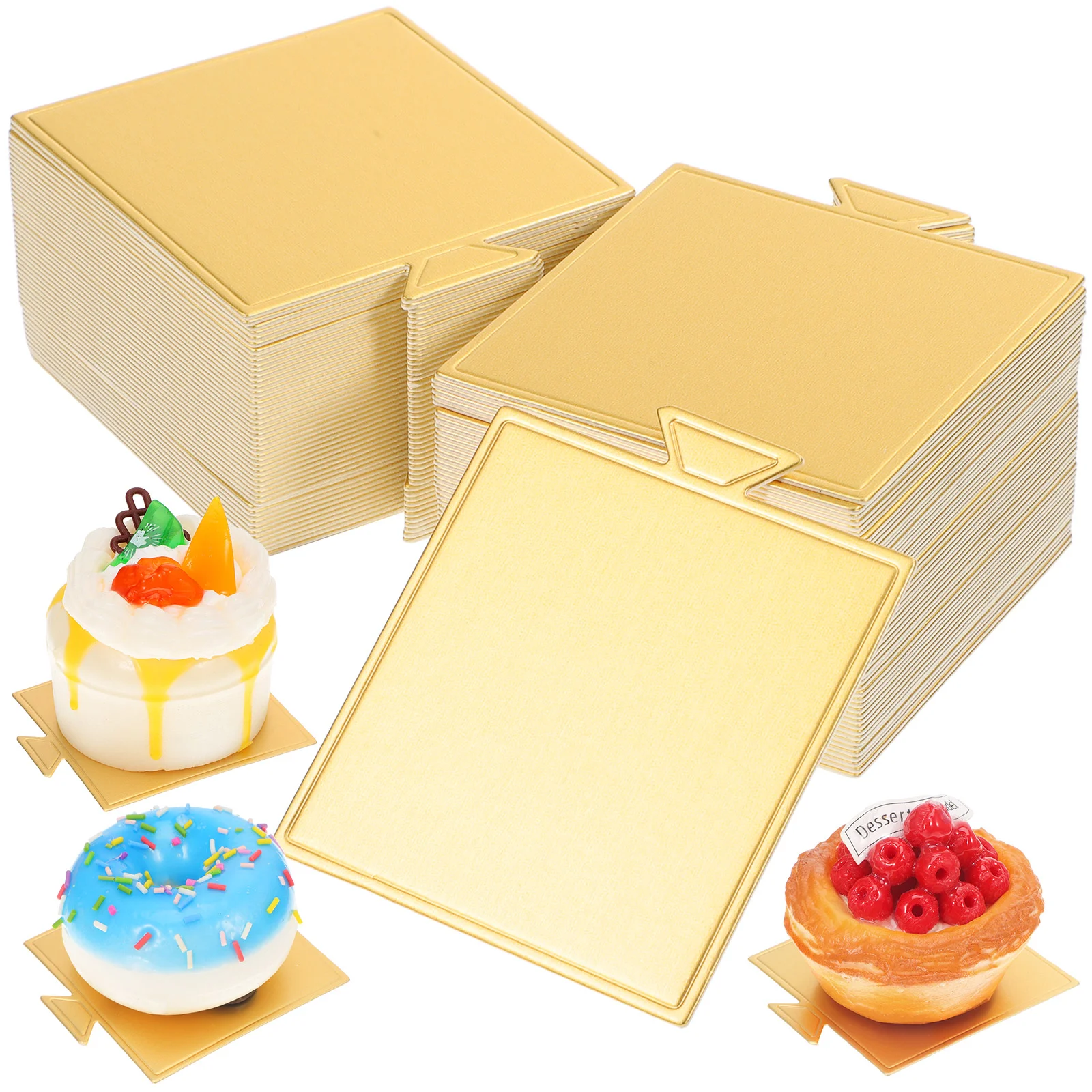 

100 Sheets Cake Spacer Household Boards Tiramisu Disposable Mini Paper Square Stand