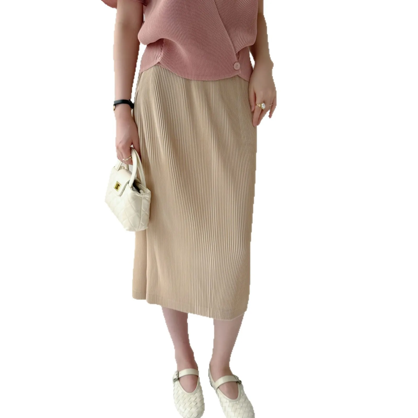 Miyake Pieghettato Nuovo 2025 Autunno e Primavera Moda High-end Abiti A Pieghe Temperamento Pendolarismo Pacchetto Hip Gonna a Mezzo Corpo