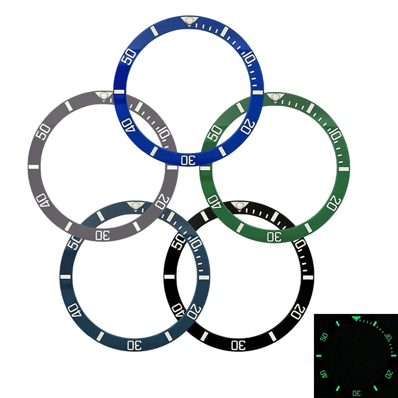 

Mod 38mm Watch Bezel Insert Green Luminous Flat Ceramic Fits SKX007 SKX009 SRPD Watch Cases NH35 NH36 Watch Replace Cases Ring