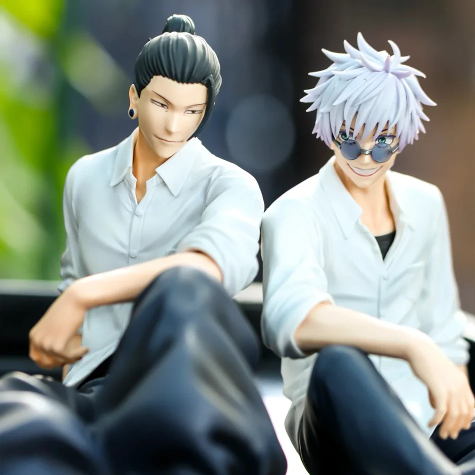 Statue de Satoru Gojo Jujutsu Kaisen, figurine Geto Suguru, Posture assise, figurines d'action, modèle animé, jouets d'ornement en Pvc
