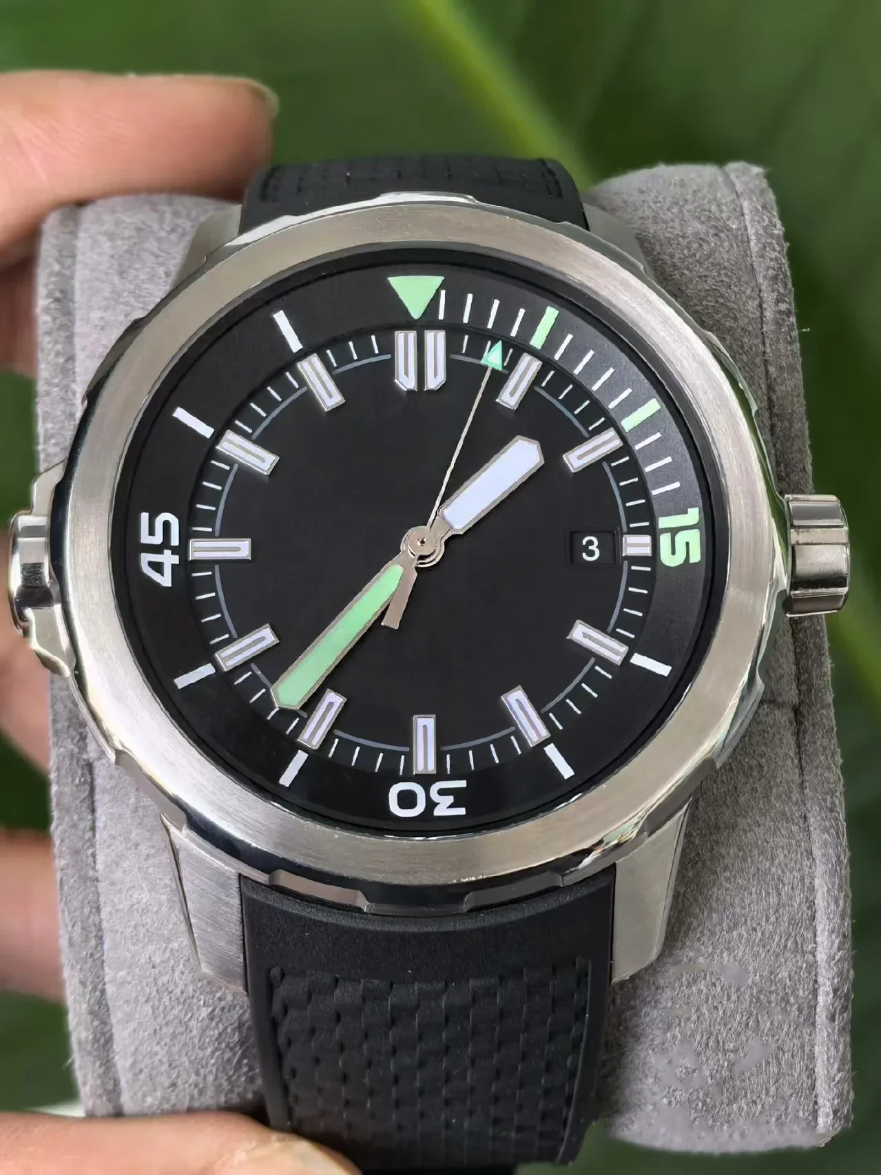 الرجال كوارتز كرونوغراف VK63 ساعة Aquatimer الساعات متعددة الوظائف الفولاذ المقاوم للصدأ أسود أزرق المطاط الأبيض التقويم حسب الطلب #4