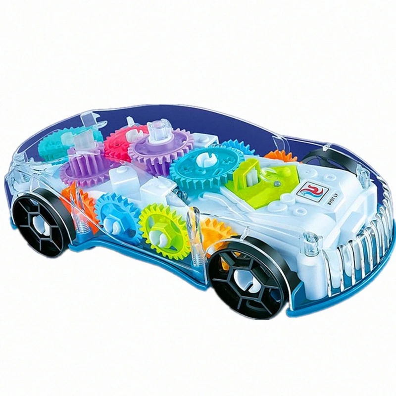 

Electric Robot Walking Car Toy Transparent Gear Walking Toy for Boys Girls