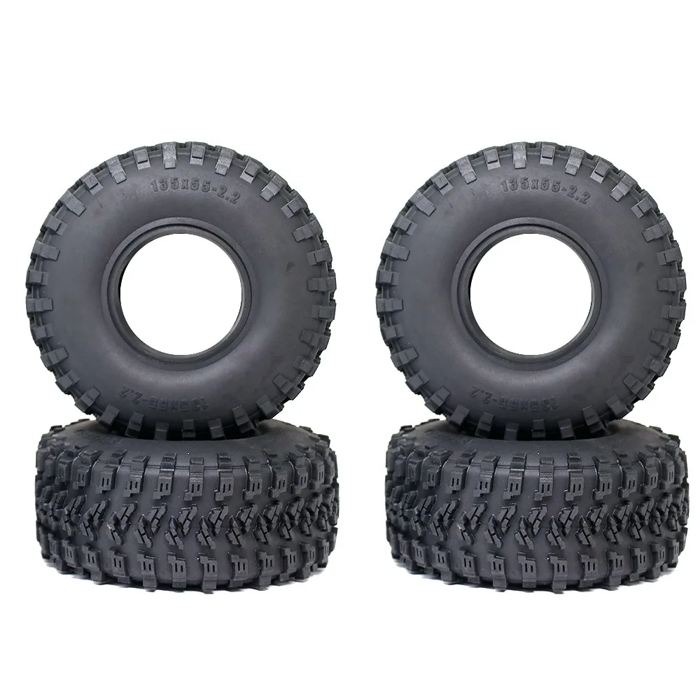 

4PCS 135*55MM 2.2 Rubber Terrain Tyre Wheel Tires for 1/10 RC Rock Crawler Axial SCX10