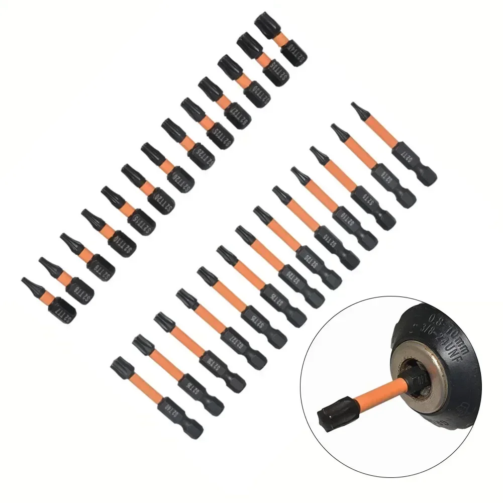 26Pcs Torx Bits Kit Security Tamper Proof Torx Star Bits 1/4 Hex Shank Quick Change Connect Impact-Driver Drill Screwdriver Bits