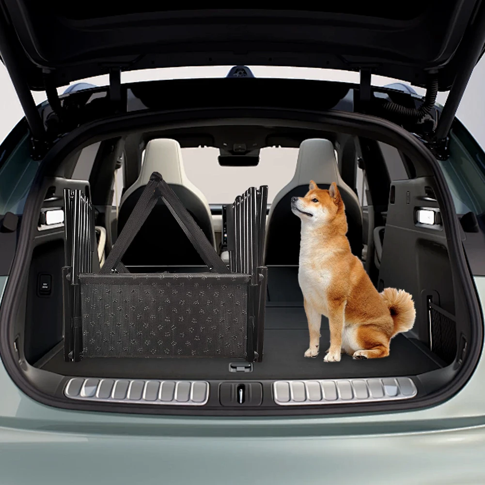 Pasos portátiles para perros de 5 pasos que soporta hasta 150 libras, rampa de escalera portátil ligera y plegable para mascotas para camas altas, camiones, coches y SUV