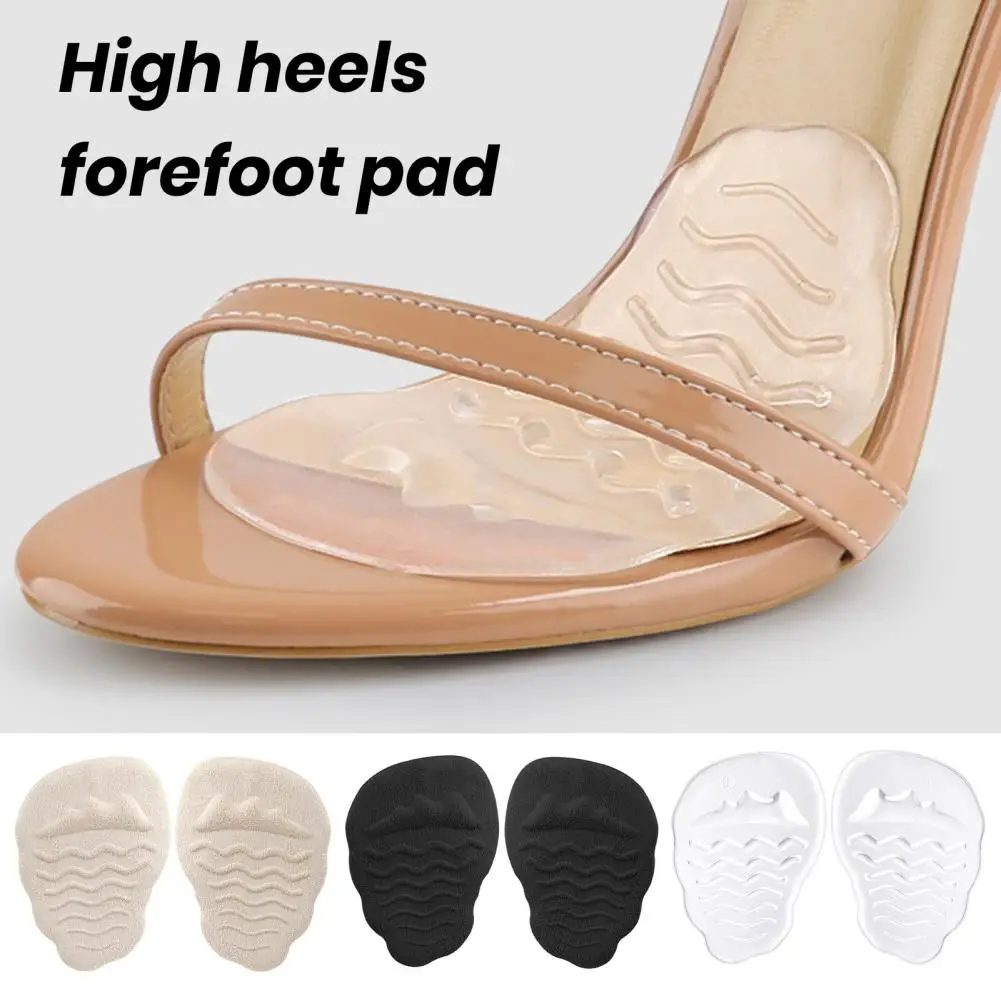 1 Pair High Heels Forefoot Pads Anti slip Shock Absorption Washable Reusable Water Ripple Design Foot Pain Relief Cus