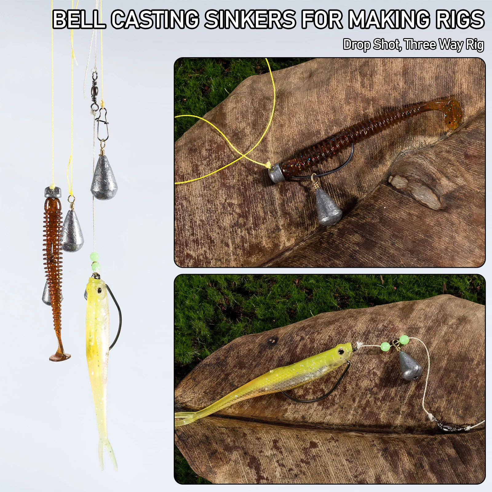 Pesas drop shot con giratorio de latón para Carolina y Texas Rig - imagen 3