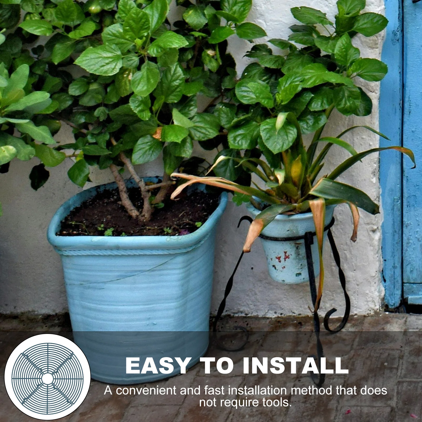 1 مجموعة غطاء وعاء النبات شبكة مستديرة متوسطة للقطط منع الحفر حامي النباتات الداخلية غطاء شبكة الزهرية #3