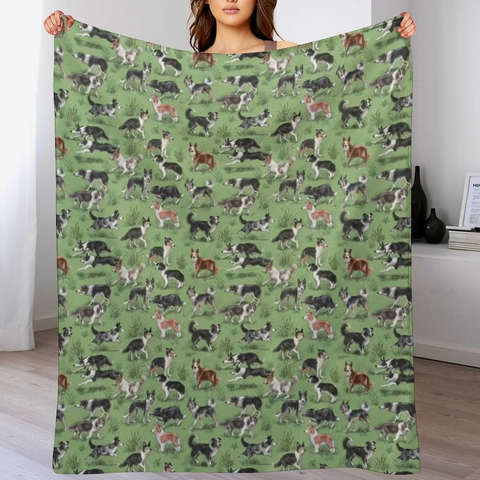 The Border Collie Throw Blanket Warm blankets ands bed plaid Blankets