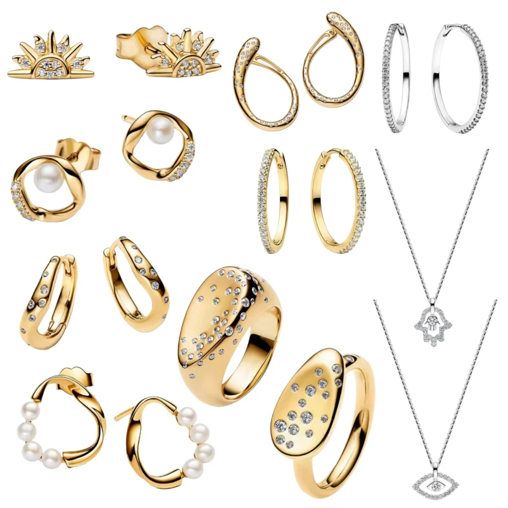 Fashionable Exquisite Sun,Round Earrings,Palm Eyes Necklace,Oval Ring Suitable For European Women To Wear Charm Jewelry ﻿