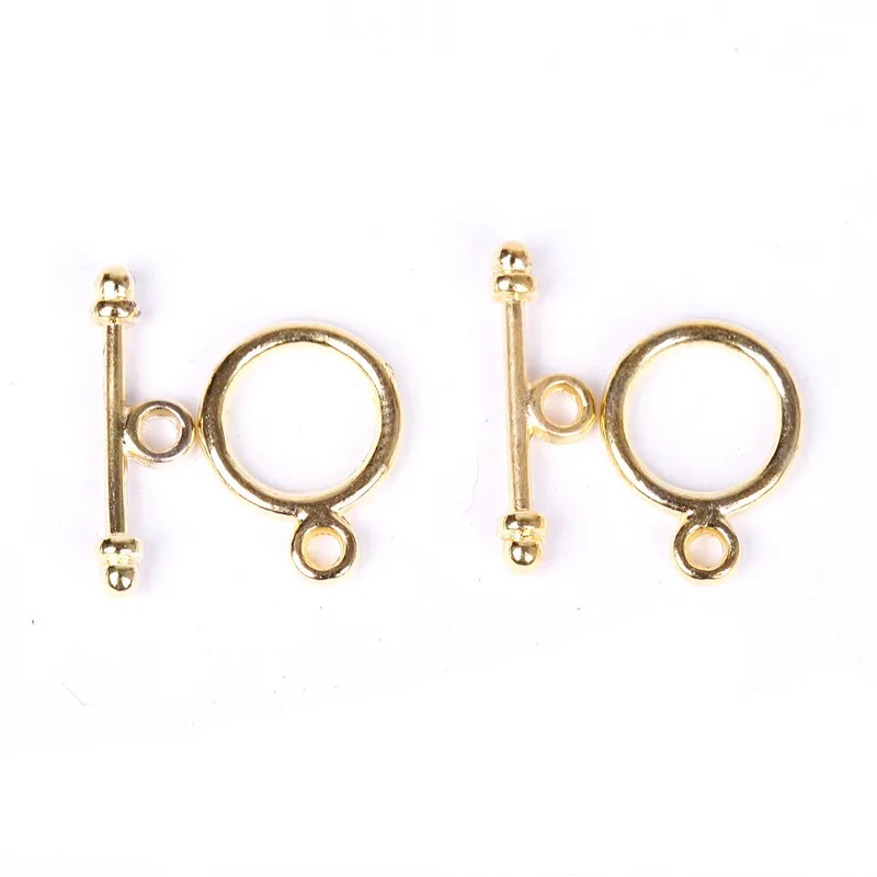 30 Sets Antique Tibetan Silver Toggle Clasps for Diy Bracelets Necklace Round Metal Clasps Hooks Jewelry Making Findings