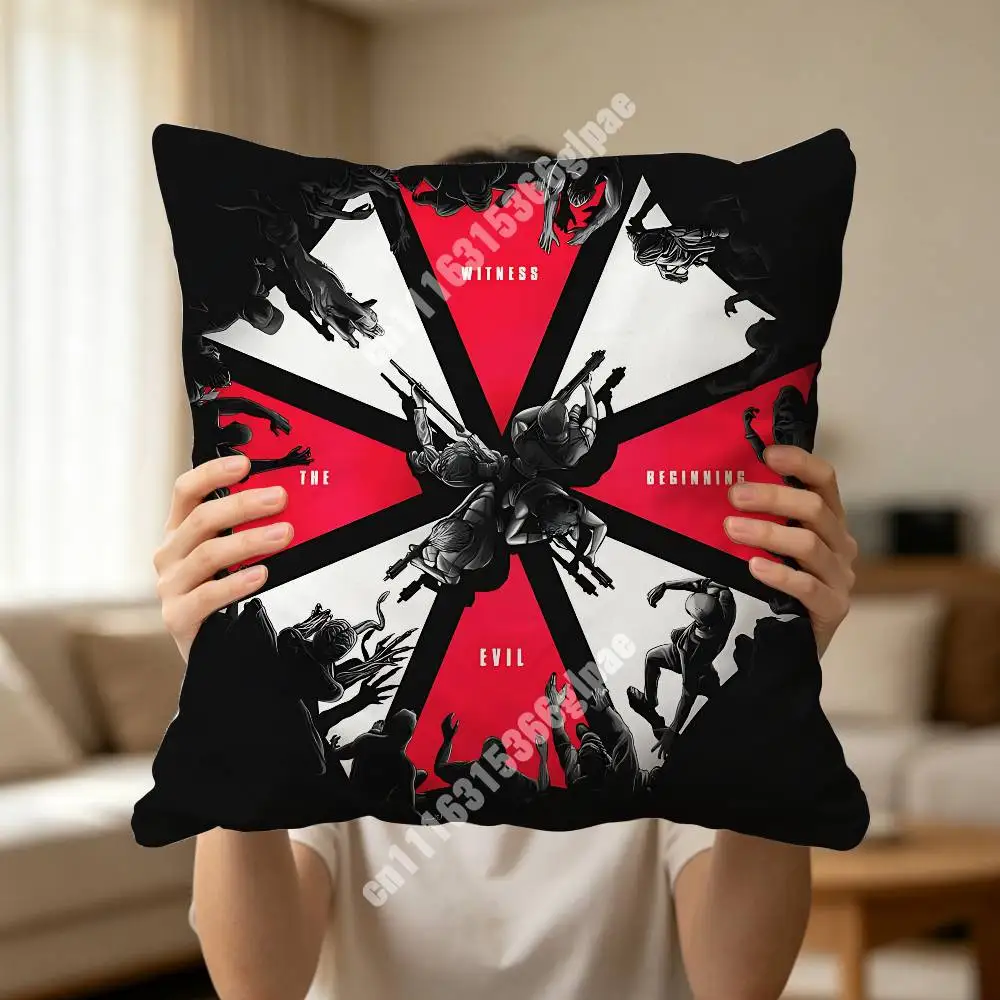 Umbrella Corporation R-Resident Evil-S Printed Pillow Cover Sofa Couch Cozy Holiday Party Furnishing Household Gift