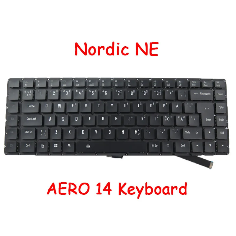 GR มัน NE tw สำหรับ Aero 14แป้นพิมพ์สำหรับ GIGABYTE สำหรับ Aero 14 V6 14-W6 14 V8 14-K V7 14-K7 14-K8 14-W 14 V7 14-W7สีดำอิตาลี