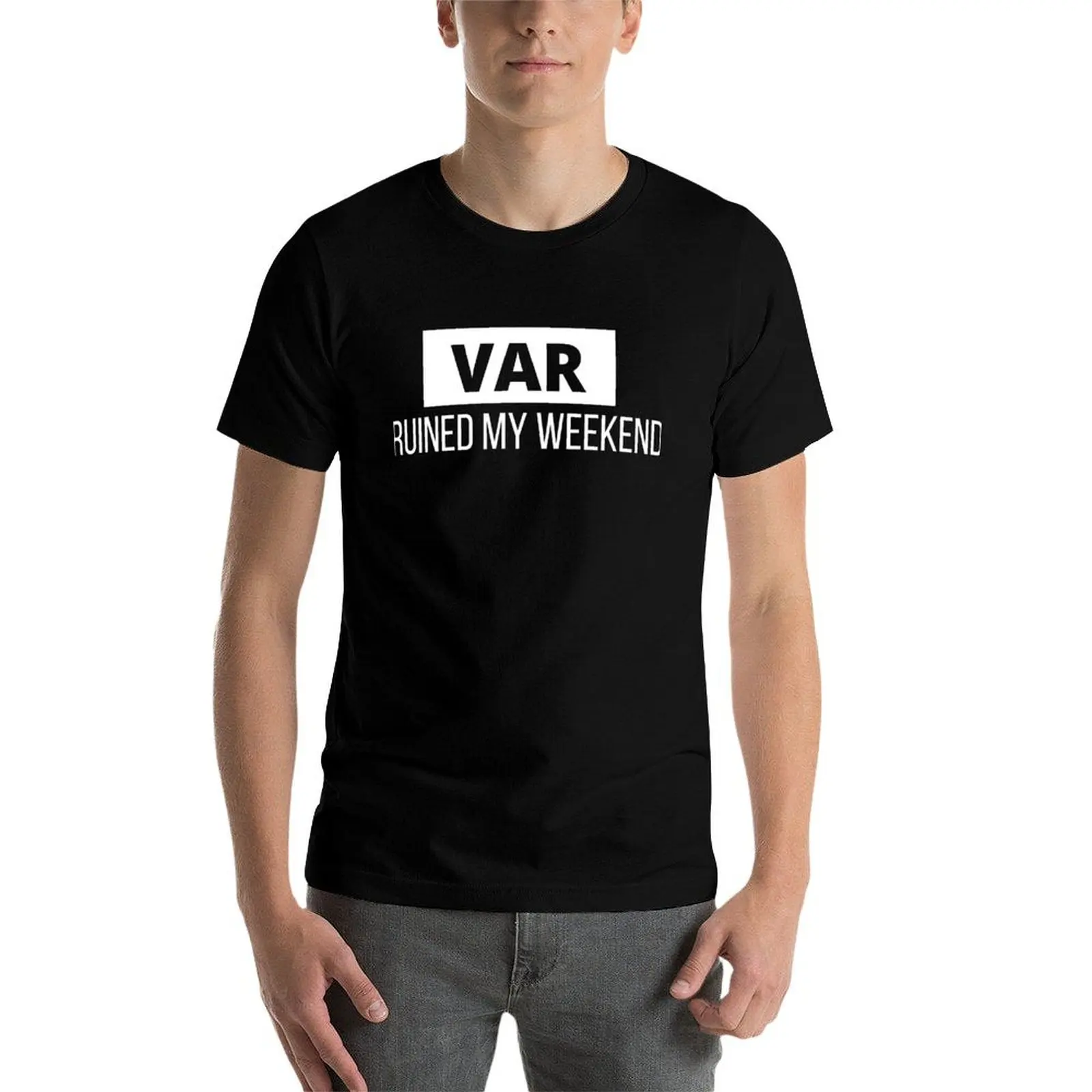 VAR هدم عطلة نهاية الأسبوع الخاصة بي - تي شيرت كرة القدم الخيال المضحك (FPL) تي شيرت للرجال جرافيك مضحك g رجل تي شيرت للرجال تي شيرت