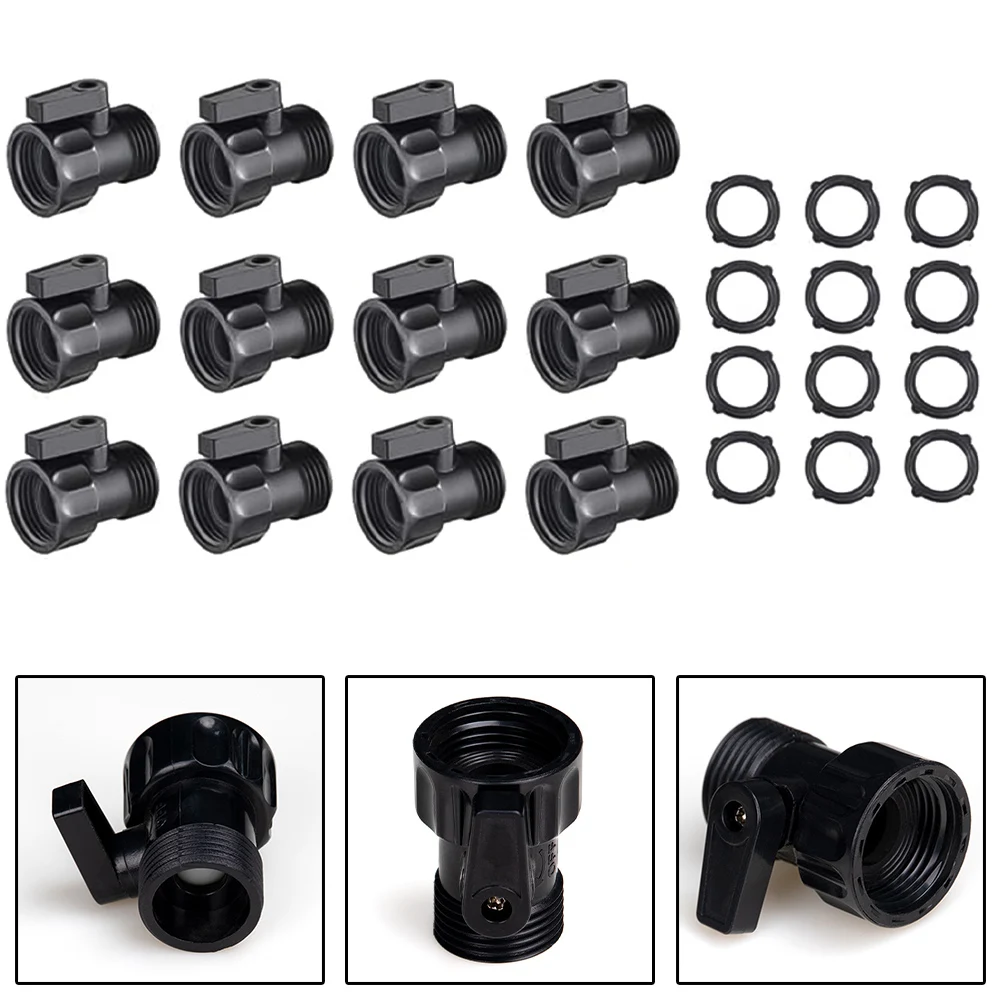 12 Pieces 3/4 Inch Garden Hose Shut Off Valves for Controlling Water Flow in Irrigation Systems Sprinklers and RV Connections