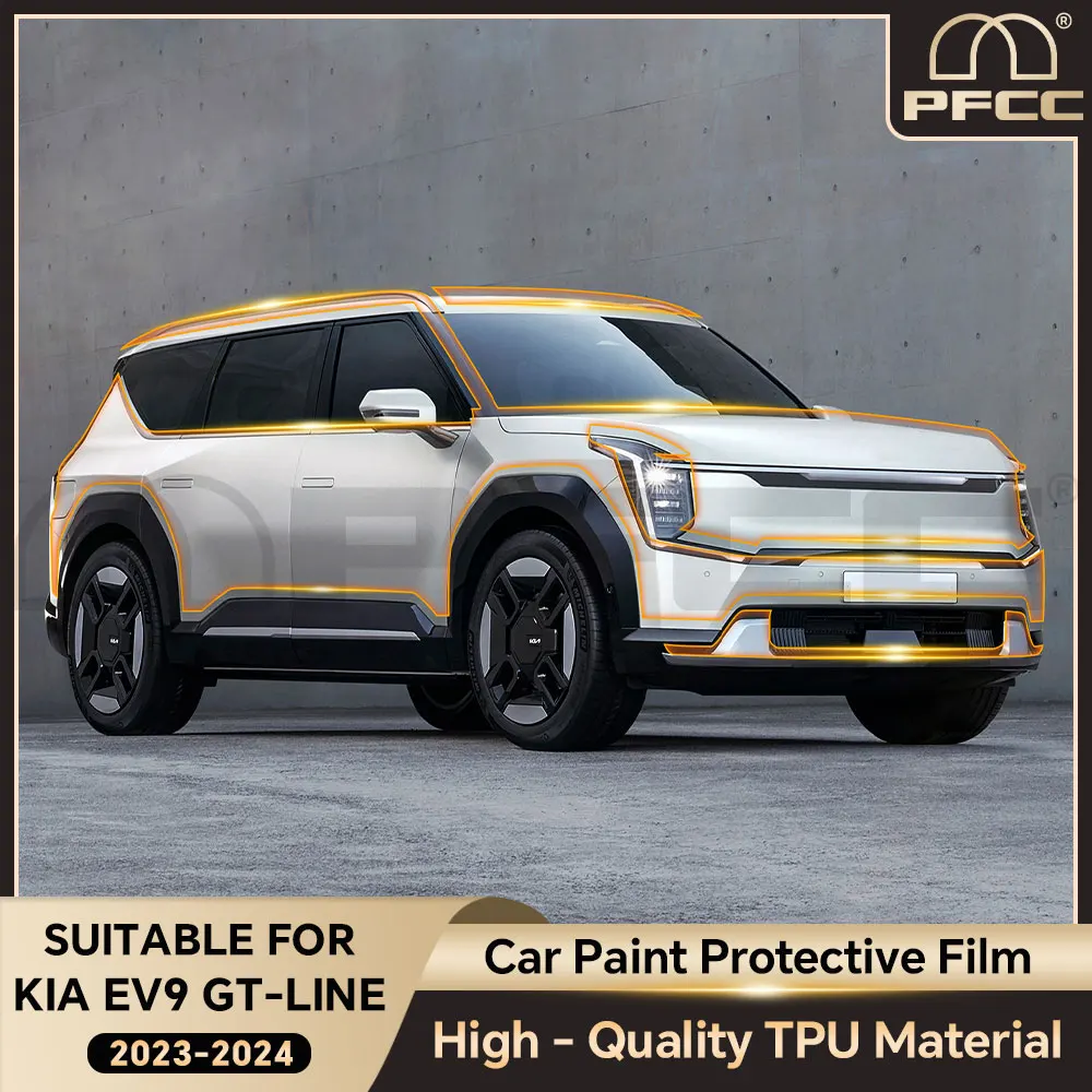 

Для KIA EV9 GT-Line 2023 2024, защитная пленка для лакара, автомобильная, PreCut, ТПУ, PPF, прозрачный комплект с бюстгальтером, наклейка на тело