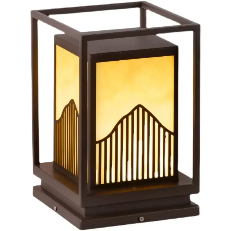 New Chinese-style Stainless Steel Pillar Lamp for Villa Courtyard Lawn LED Outdoor Landscape Lighting
