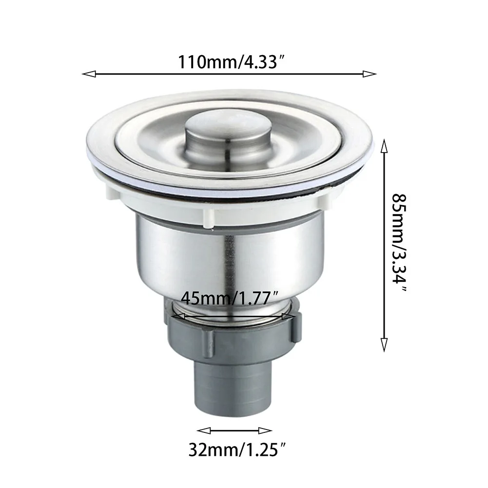 1Pcs Kitchen Sink Drain Assembly Waste Strainer Basket Strainer Stopper Waste Plug Sink Basin Drain Filter Kitchen Accessories