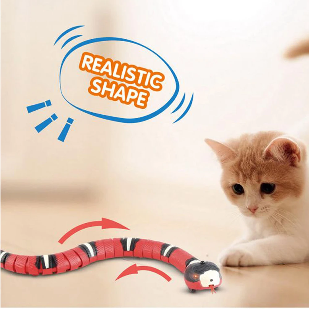 Automatic Cat Toy Eletronic Snake Interactive Toys Smart Sensing Snake Cat Tease Toy For Dogs Pet Kitten Toys Pet Accessories