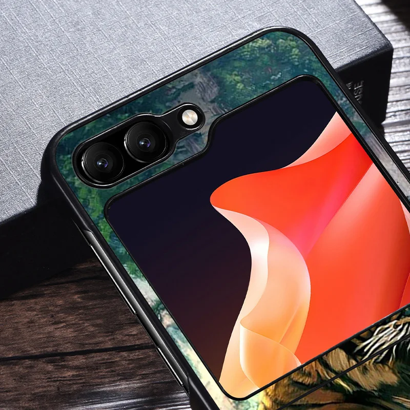 Black Matte Phone Case For Samsung Galaxy Z Flip6 Flip 6 5 4 3 Flip3 Flip4 Flip5 5G Color Cat Tiger Animal Hard Shell Cover image 3