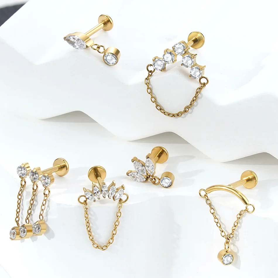 Zcompresses-Boucles d'Oreilles en Titane, Bijoux de Corps, Pendentif, Piercing, Helix Tragus,