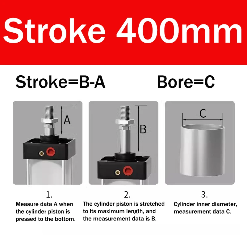 SC32 Pneumatikzylinder – 32 Mm Bohrung, Hub 25–1000 Mm, Doppeltwirkend, Aluminium, 0,1–0,9 MPa, Für Automatisierung