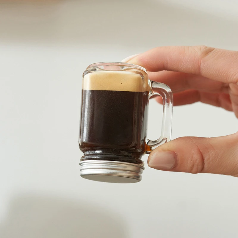 Novo Mini Pote de Vidro Portátil Hermético com Tampa para Geleia, Mel, Café, Leite, Suco, Vodka e Outras Bebidas Espirituosas, para Uso Doméstico, Festas e Bares