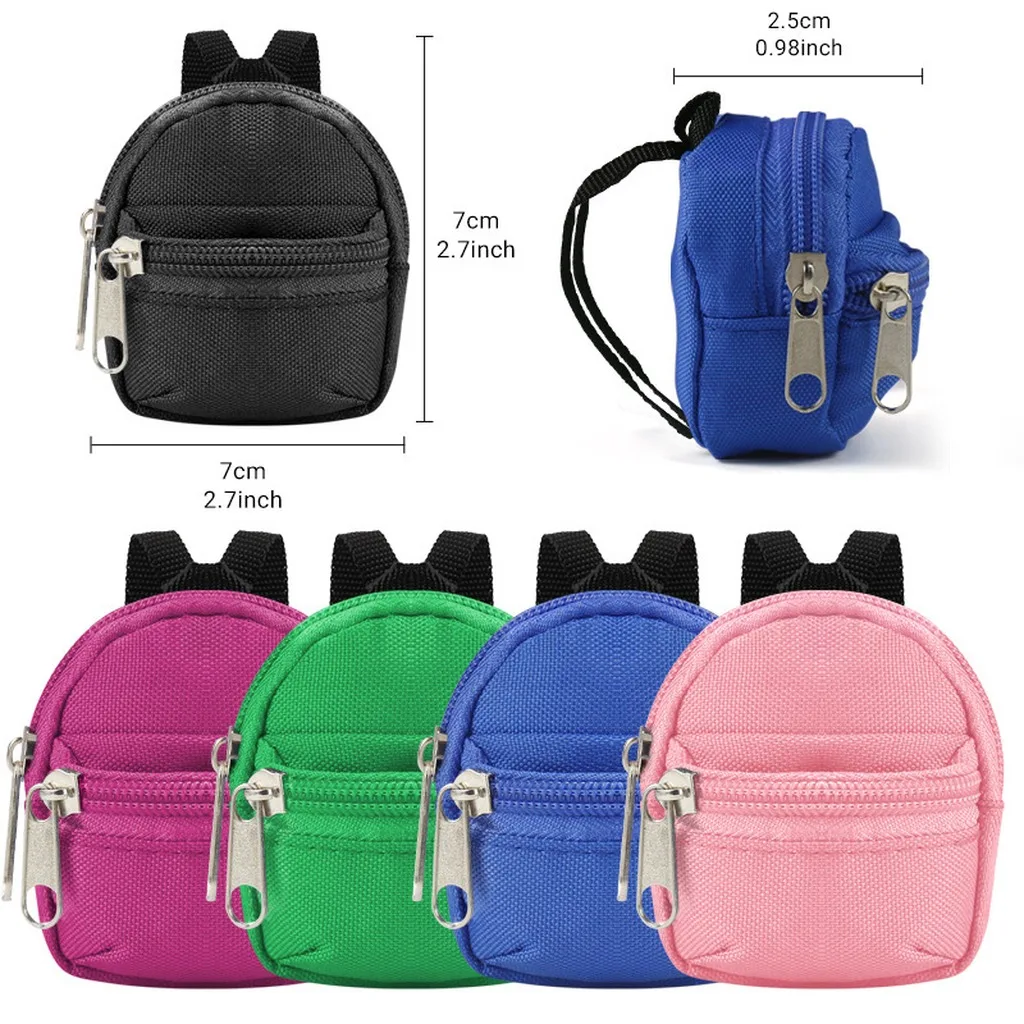 Monedero portátil unisex, bolsa de almacenamiento de tamaño de bolsillo, mini mochila, monedero elegante con doble cremallera, monedero para decoración de equipaje