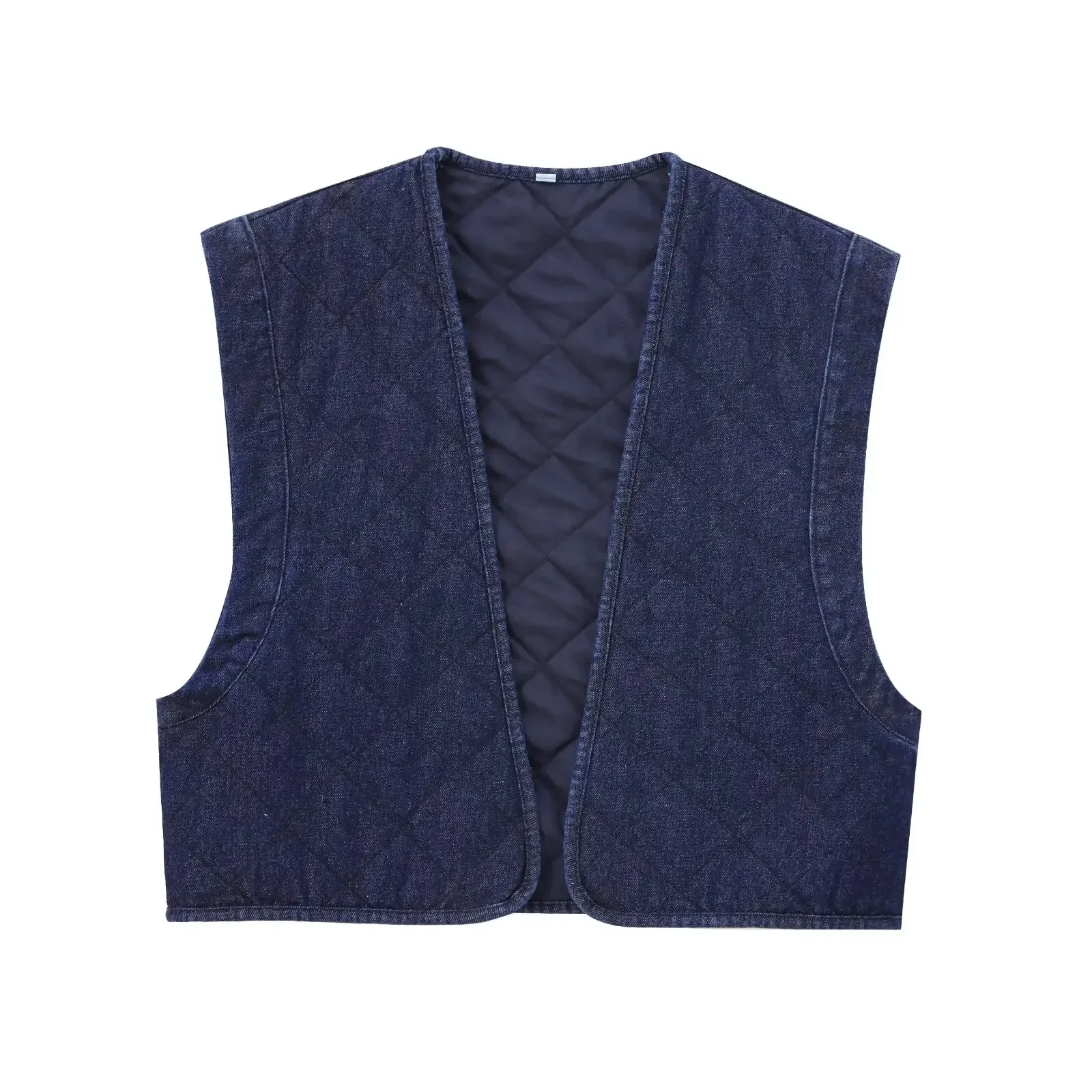 Women's 2024 New Fashion Casual Versatile Short Open Denim Cotton Vest Coat Retro Sleeveless Women's Vest Chic Top