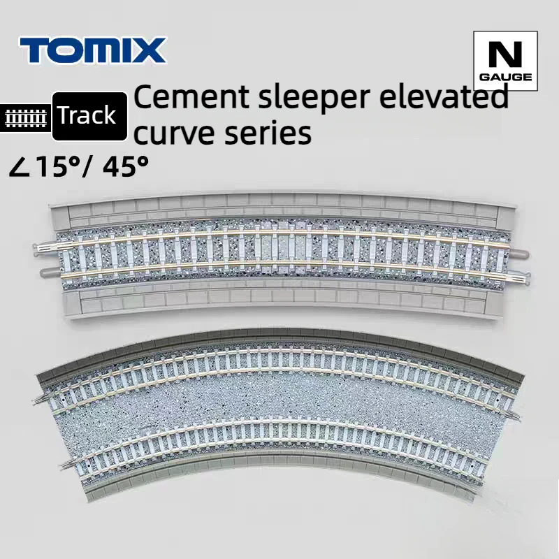 

TOMIX N-типа 1/160 Модель поезда: Серия изогнутых путей/вигнутых участков железнодорожной линии с цементными шпалами, аксессуары для железнодорожных путей, декор для песочницы/макета