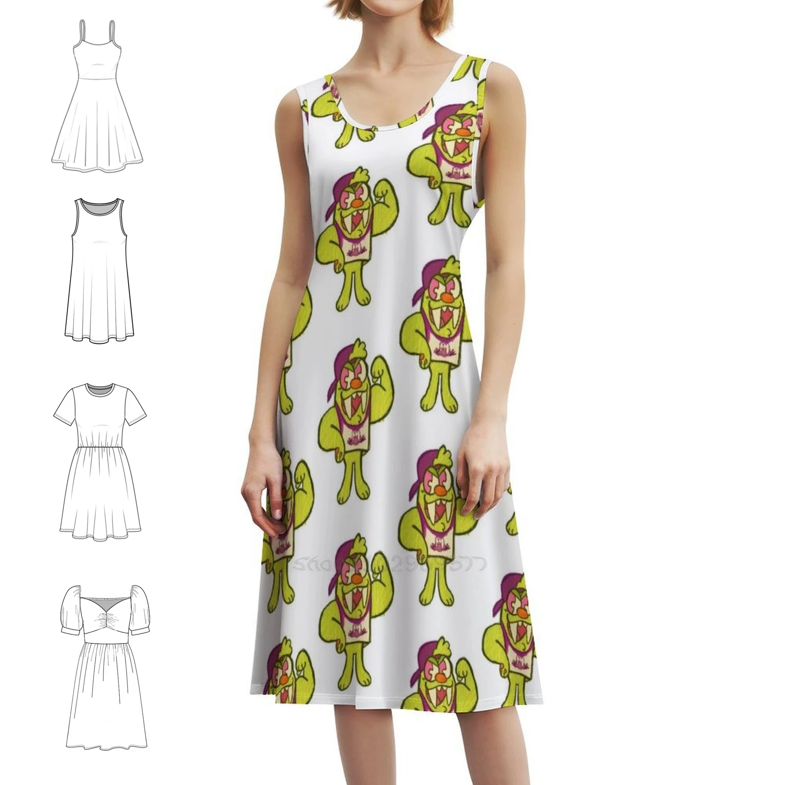

Chandlo Funkbun Preppy Style Mini Dress For Women A-Line Loose Fit Casual Day Dress Bugsnax Chandlo Funkbun Dress For Girls