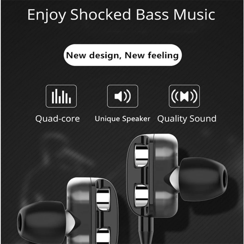 Auricolare cablato HiFi da 3,5 mm Cuffie sportive da corsa Cuffie stereo per bassi Auricolari musicali con microfono HD Mani libere per Xiaomi
