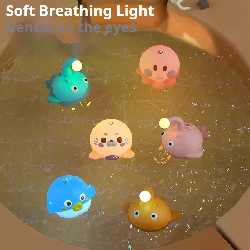 Magnetic Fishing Water Paly Bath Game Set Baby Swimming Bathroom Toy Floating Catching Luminous Fish Bathtub Pool Toy for Kid